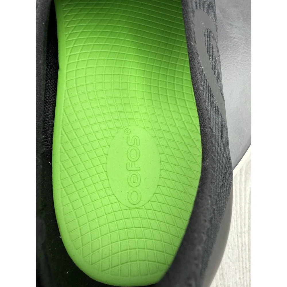 OOFOS OOmg Sport Mens Size 12.5 Black Fire Red Fade Slip On Recovery Shoes NEW